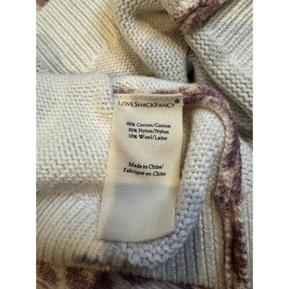 LoveShackFancy BOSCOM CARDIGAN Taupe Skies Cheetah Animal Print Women’s Medium - Picture 8 of 10